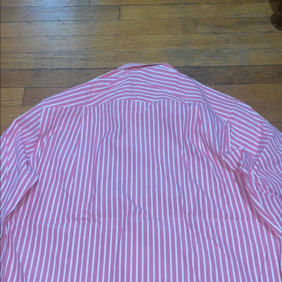 J. McLaughlin Men’s Slim Fit Button Down Dress Shirt in Pink & White, size Large - Picture 12 of 14